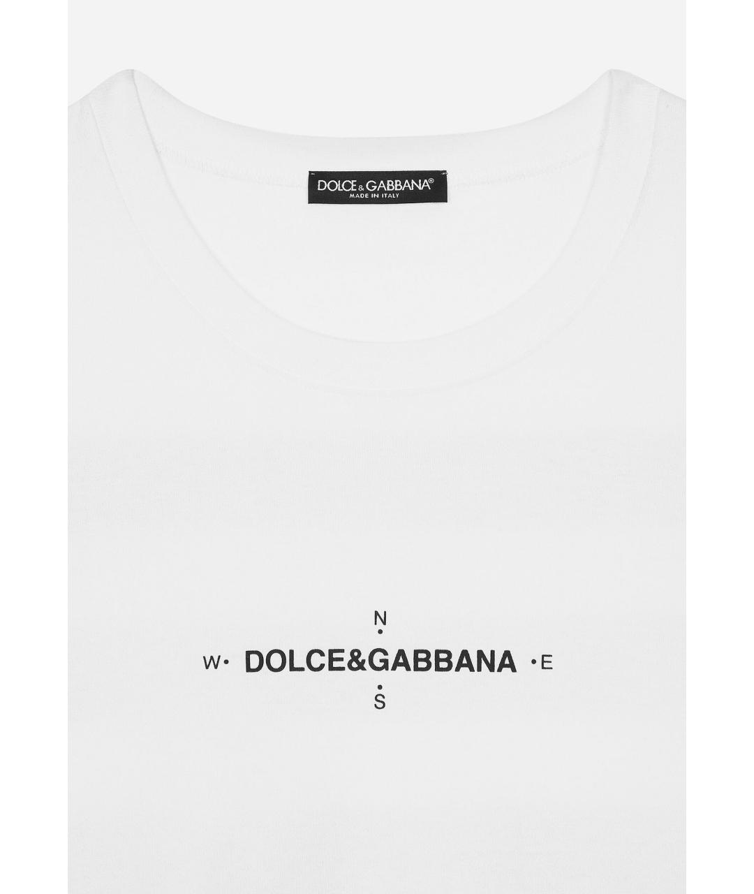 DOLCE&GABBANA Белая хлопковая футболка, фото 3