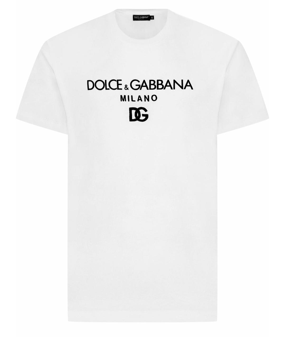 DOLCE&GABBANA Белая хлопковая футболка, фото 1