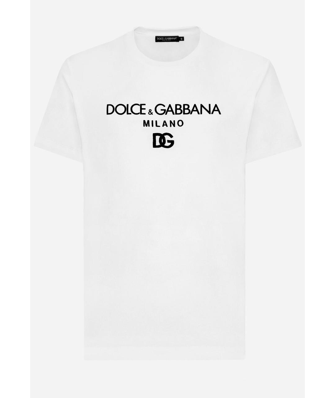 DOLCE&GABBANA Белая хлопковая футболка, фото 4