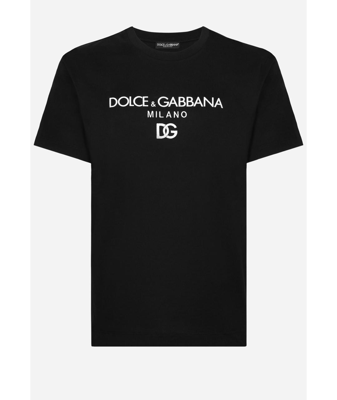 DOLCE&GABBANA Черная хлопковая футболка, фото 5