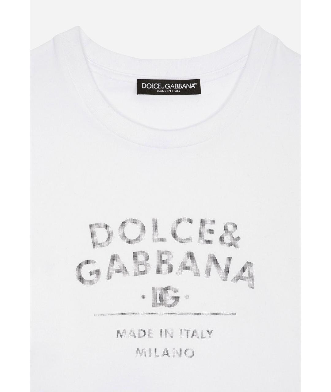 DOLCE&GABBANA Белая хлопковая футболка, фото 3