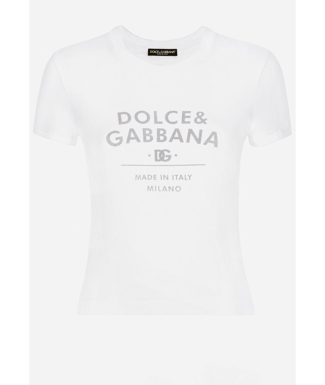 DOLCE&GABBANA Белая хлопковая футболка, фото 5