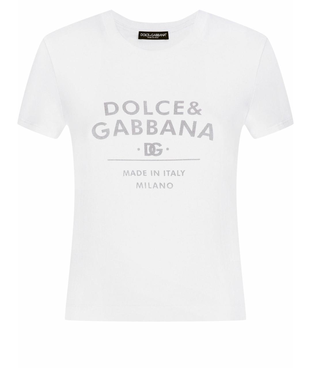 DOLCE&GABBANA Белая хлопковая футболка, фото 1
