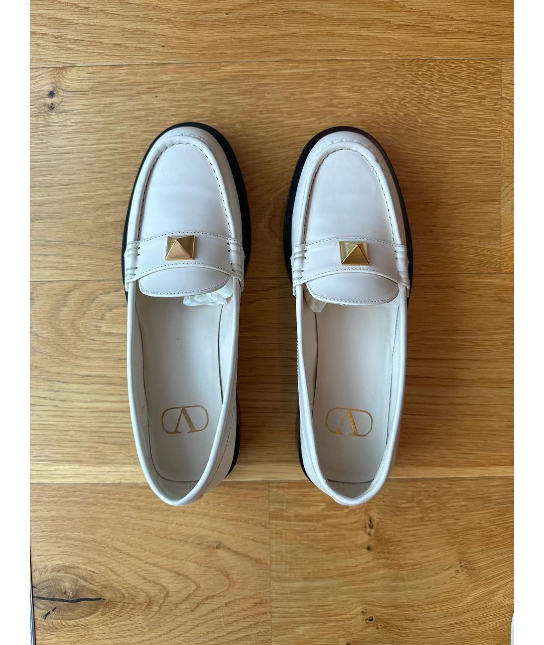 VALENTINO Белые кожаные лоферы, фото 3