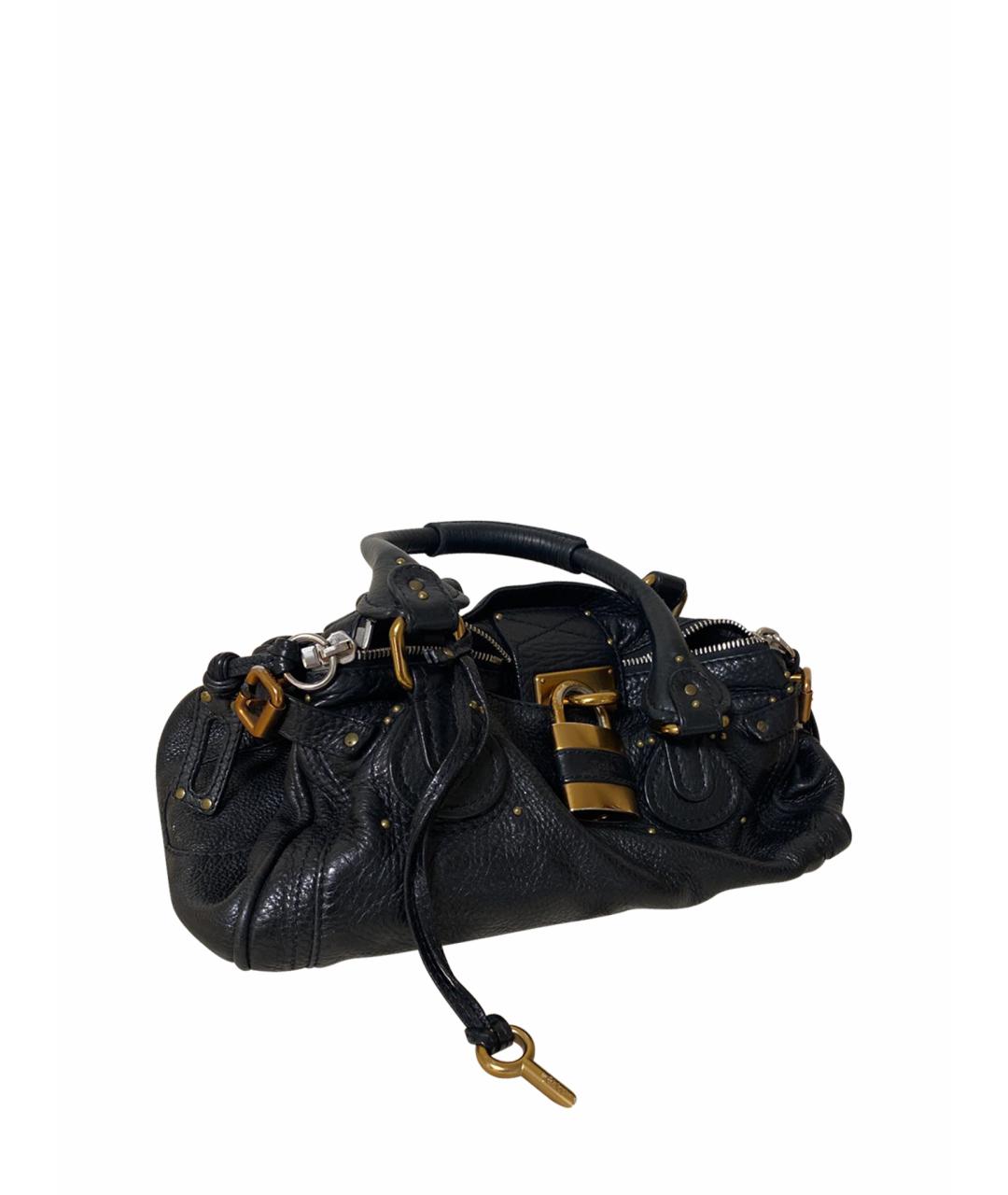 CHLOE Черная кожаная сумка с короткими ручками, фото 1