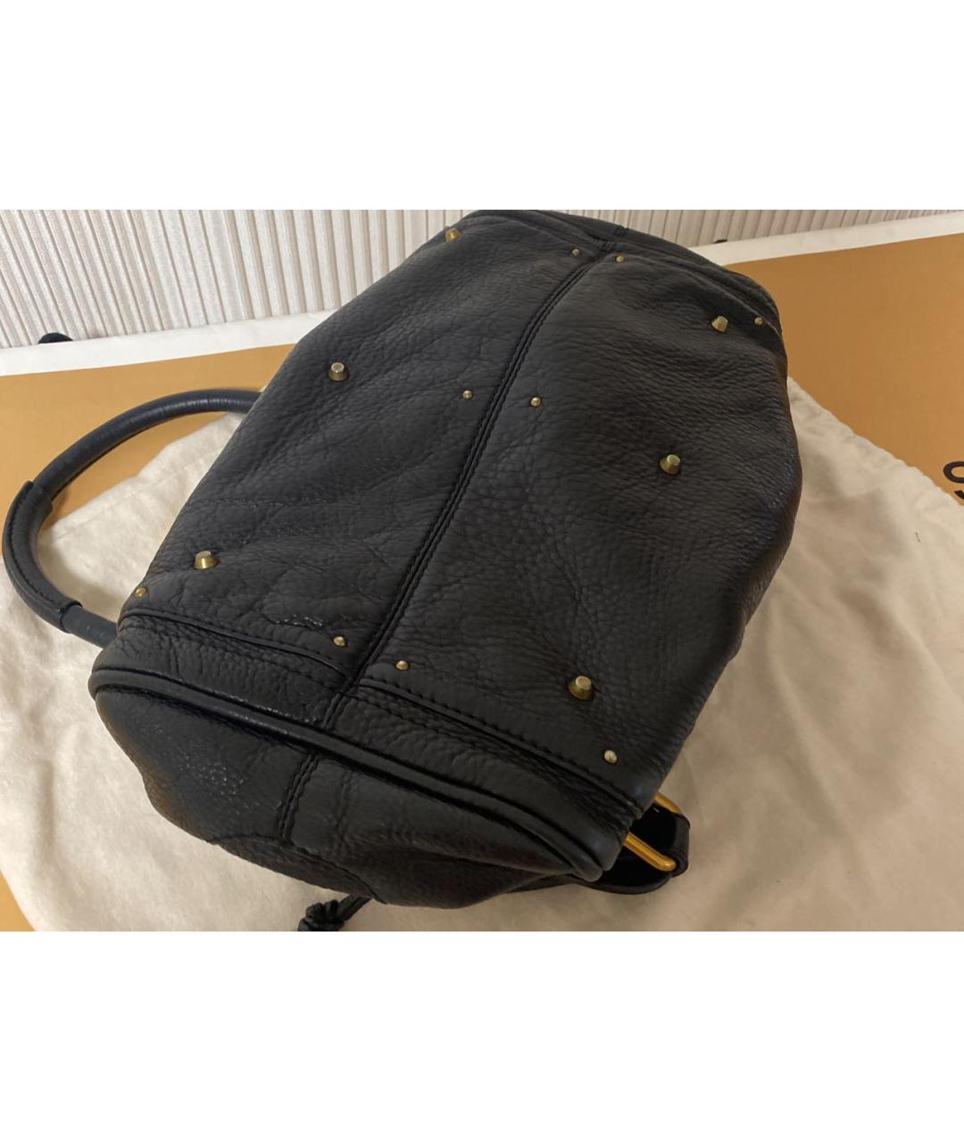 CHLOE Черная кожаная сумка с короткими ручками, фото 3