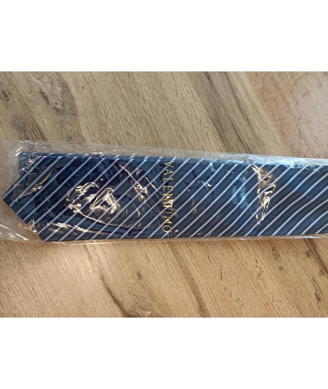 VALENTINO Темно-синий шелковый галстук, фото 4