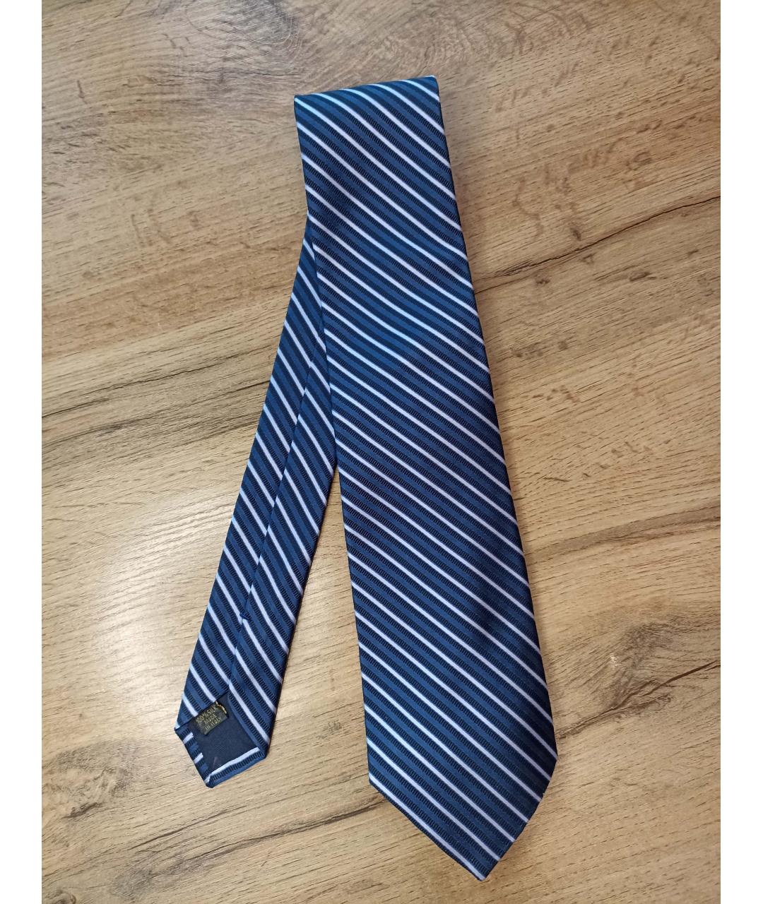 VALENTINO Темно-синий шелковый галстук, фото 2