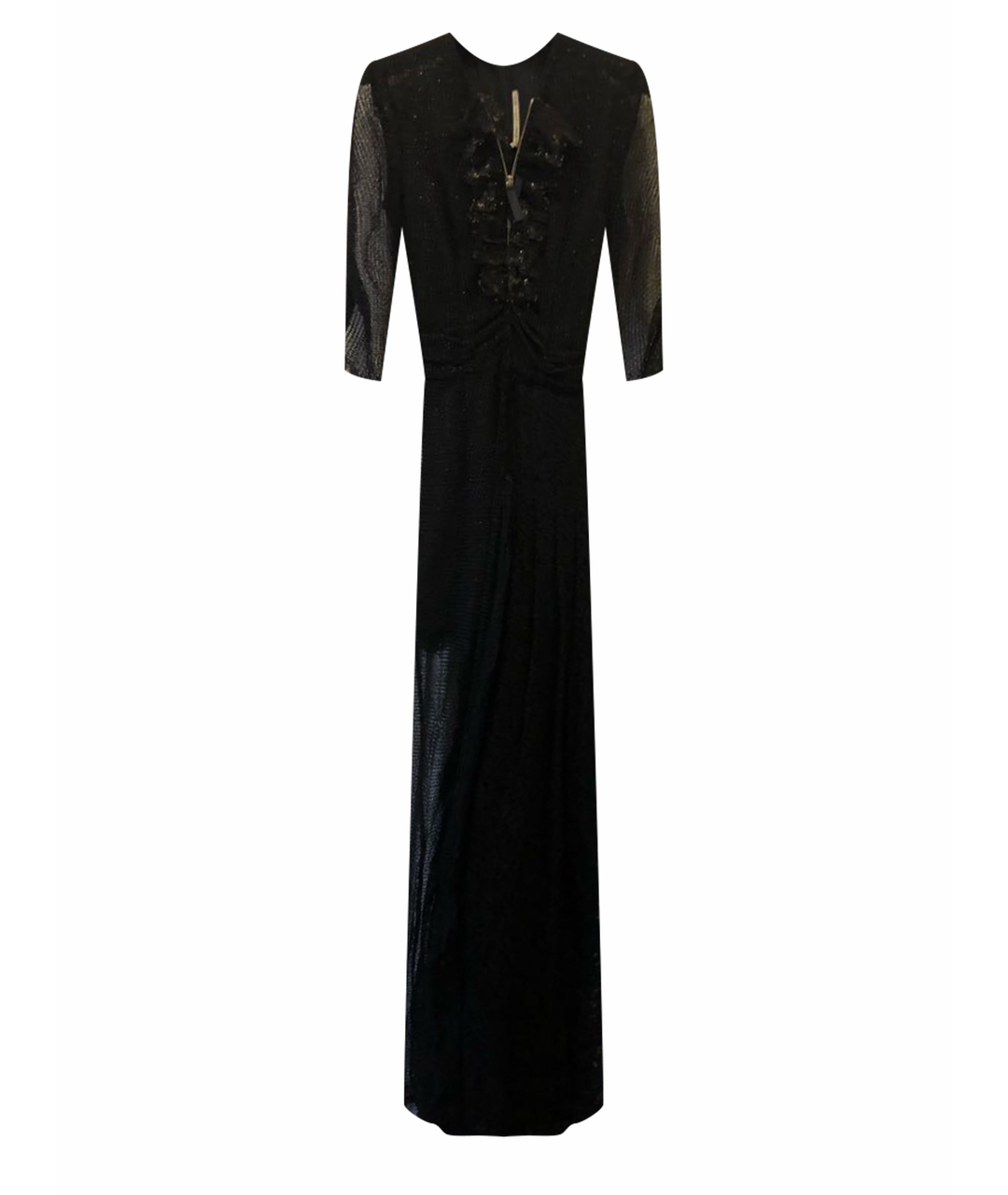 ALESSANDRA RICH Черное кружевное вечернее платье, фото 5