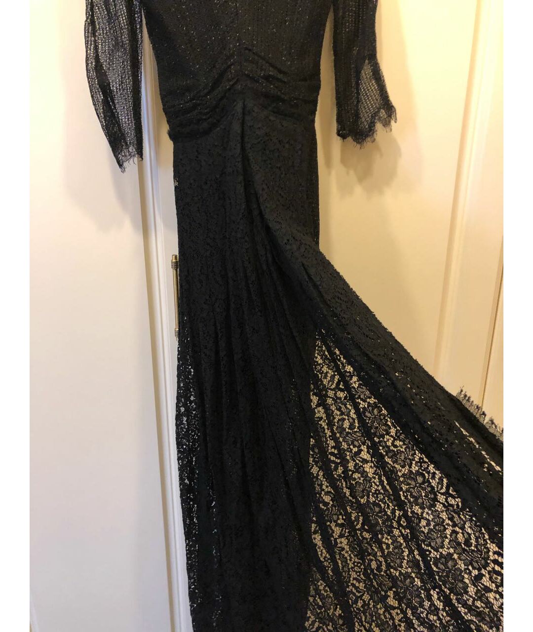 ALESSANDRA RICH Черное кружевное вечернее платье, фото 2