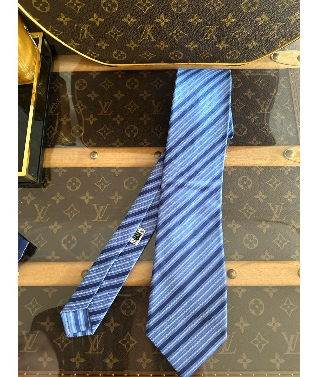 STEFANO RICCI Голубой шелковый галстук, фото 7