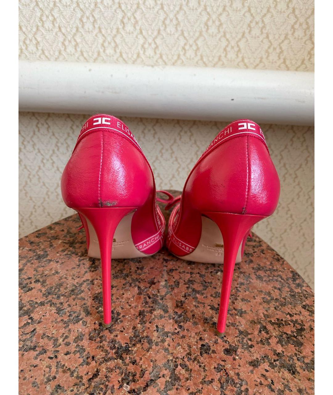 ELISABETTA FRANCHI Коралловые кожаные туфли, фото 4
