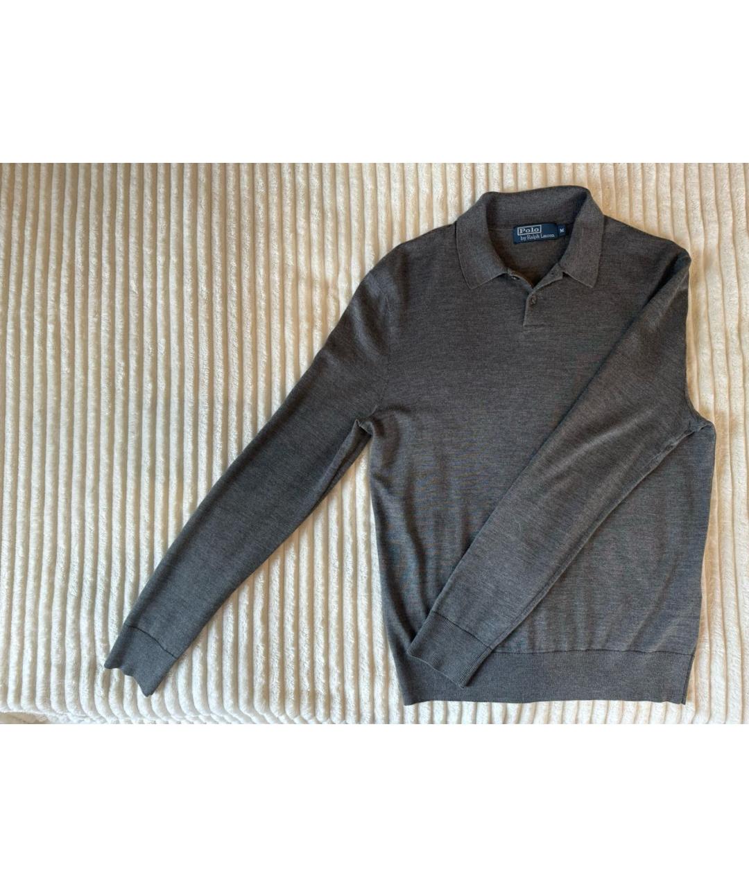 POLO RALPH LAUREN Антрацитовый шерстяной джемпер / свитер, фото 4