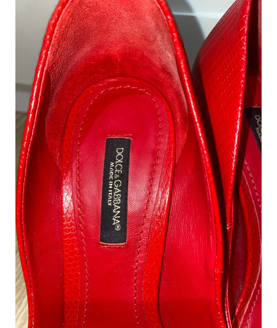 DOLCE&GABBANA Красные кожаные туфли, фото 8