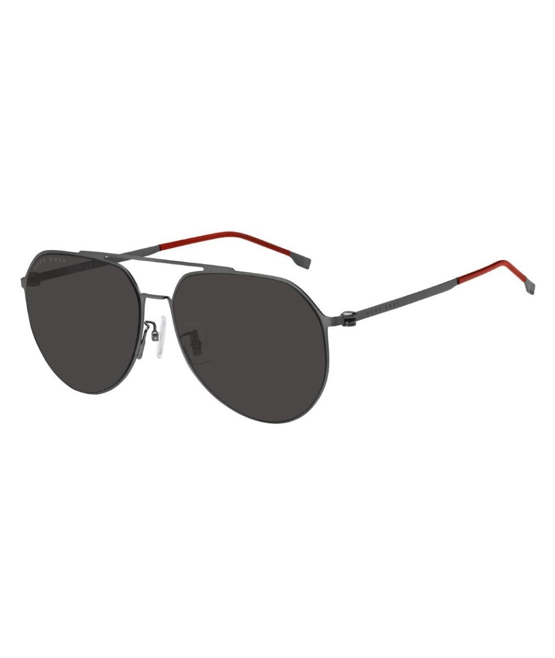 HUGO BOSS Серые металлические солнцезащитные очки, фото 2