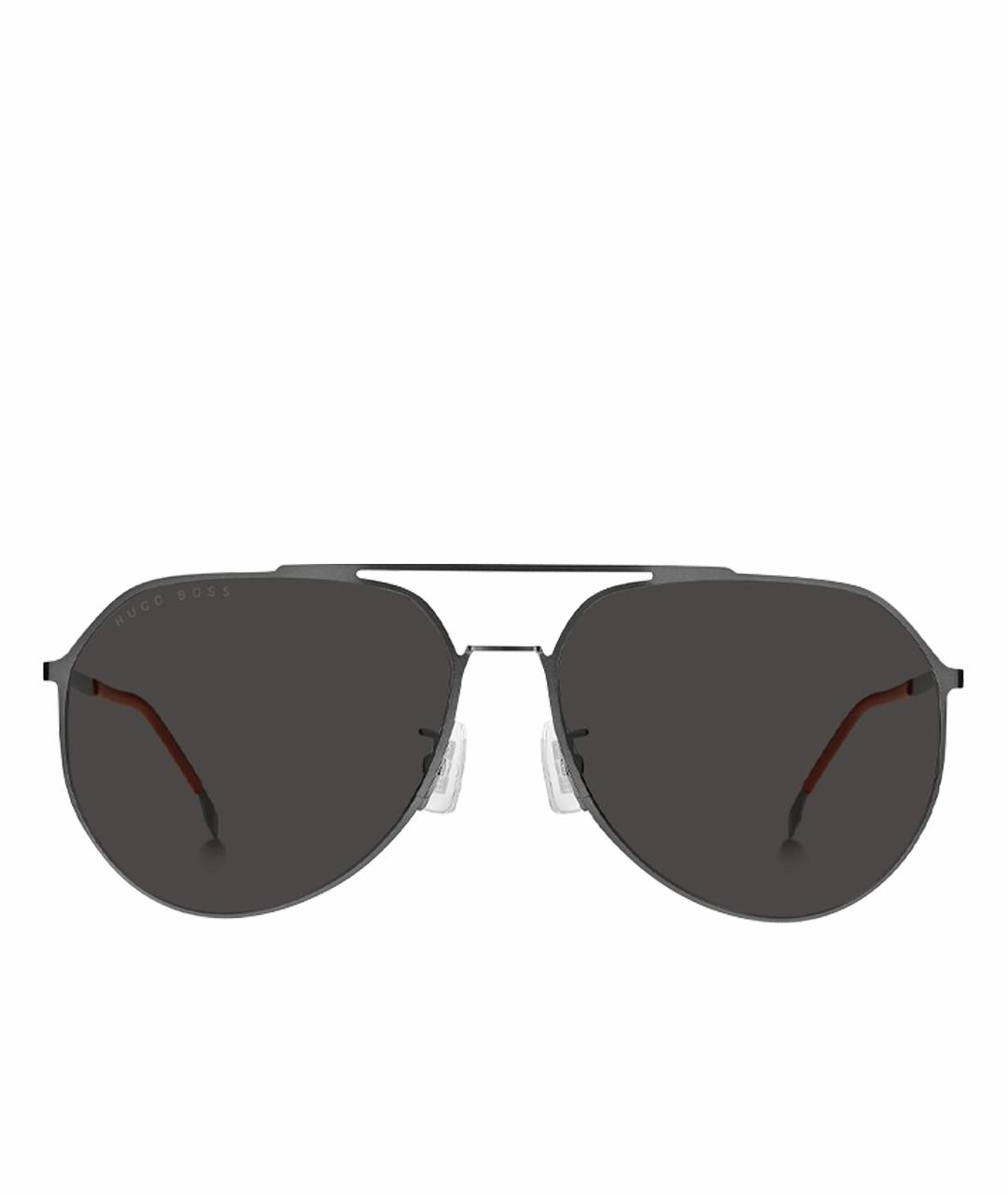HUGO BOSS Серые металлические солнцезащитные очки, фото 1