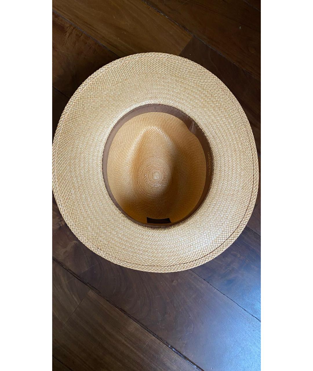 VALENTINO Бежевая соломенная шляпа, фото 3