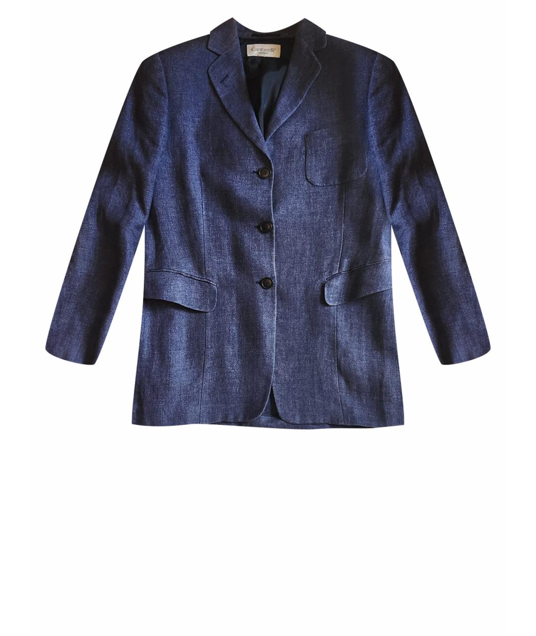 CANTARELLI Синий льняной жакет/пиджак, фото 1