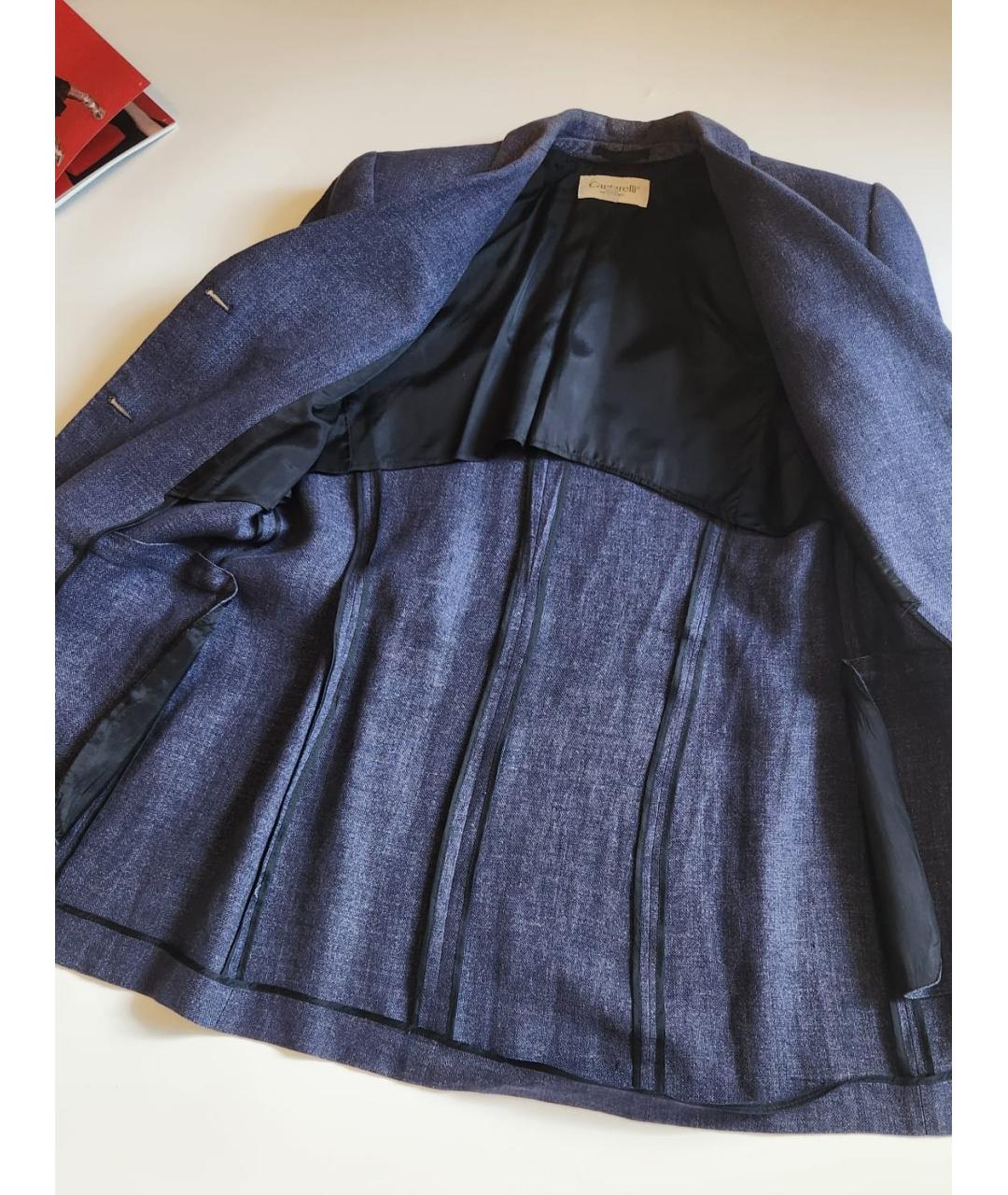 CANTARELLI Синий льняной жакет/пиджак, фото 3