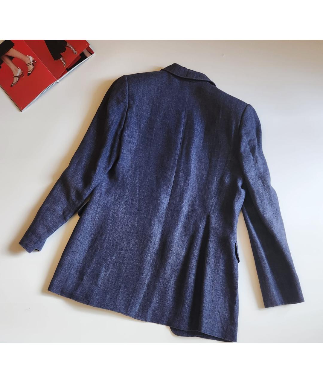 CANTARELLI Синий льняной жакет/пиджак, фото 4