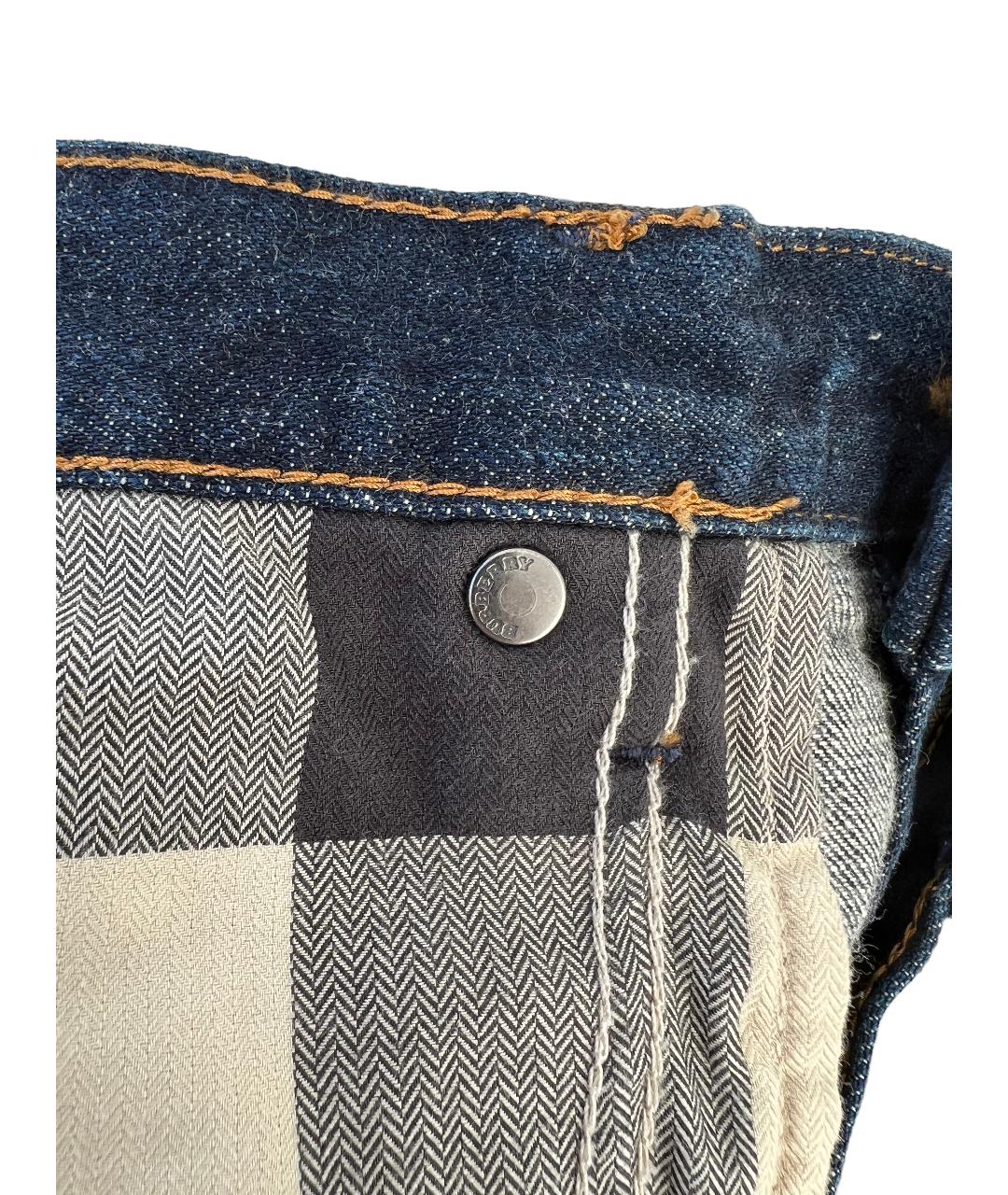 BURBERRY Темно-синие хлопковые прямые джинсы, фото 6