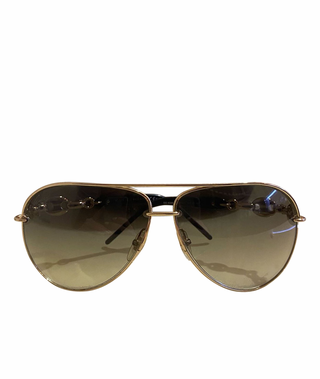 GUCCI Коричневые металлические солнцезащитные очки, фото 1