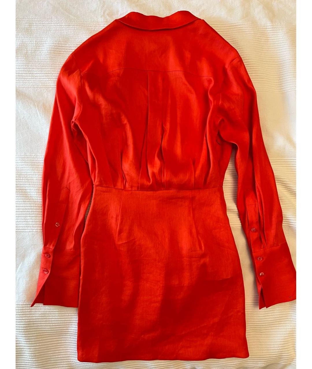 GAUGE81 Красное льняное коктейльное платье, фото 3