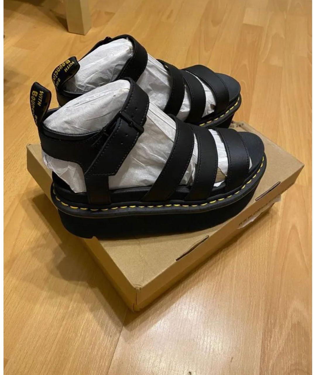 DR. MARTENS Черные кожаные сандалии, фото 2