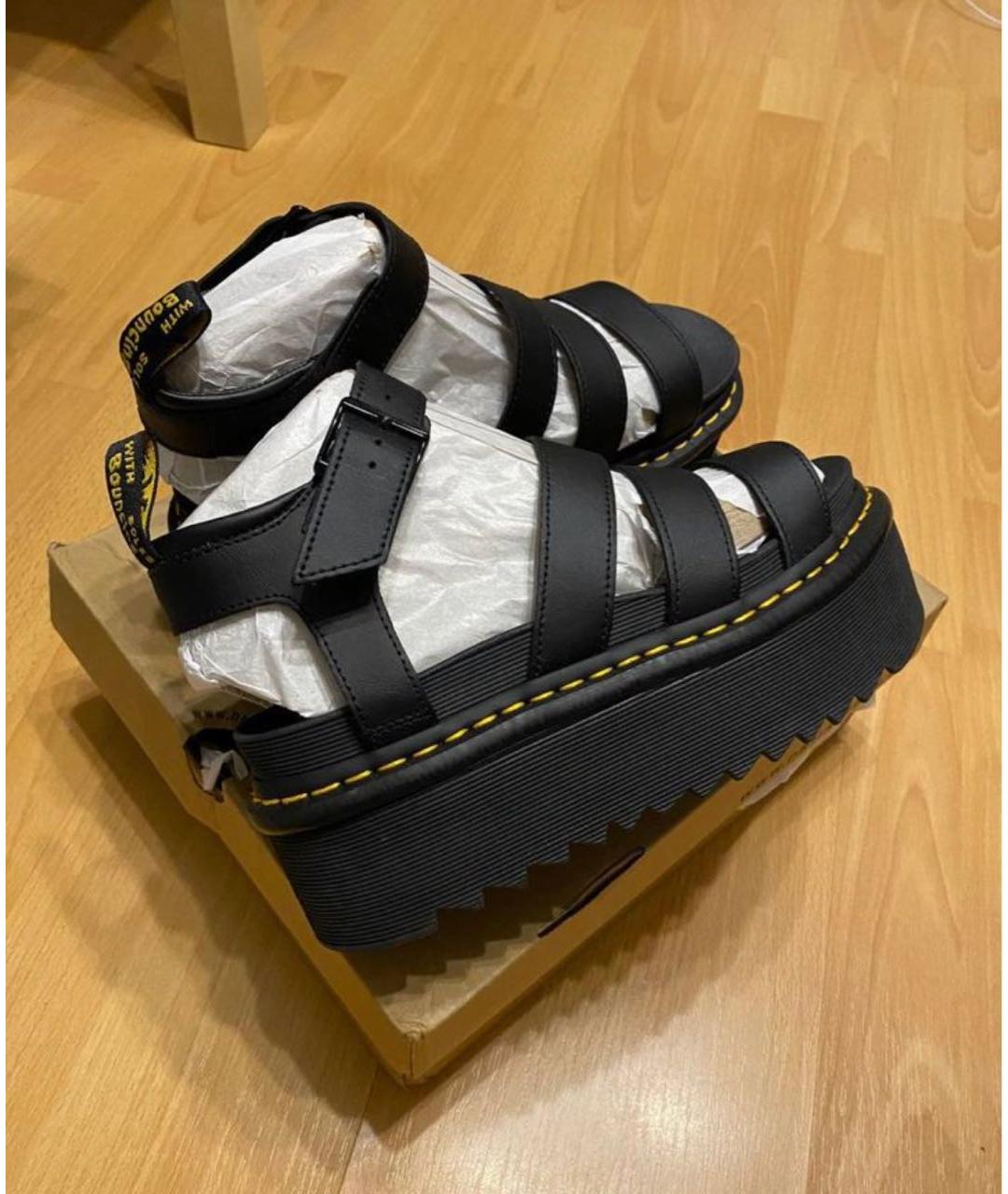 DR. MARTENS Черные кожаные сандалии, фото 9