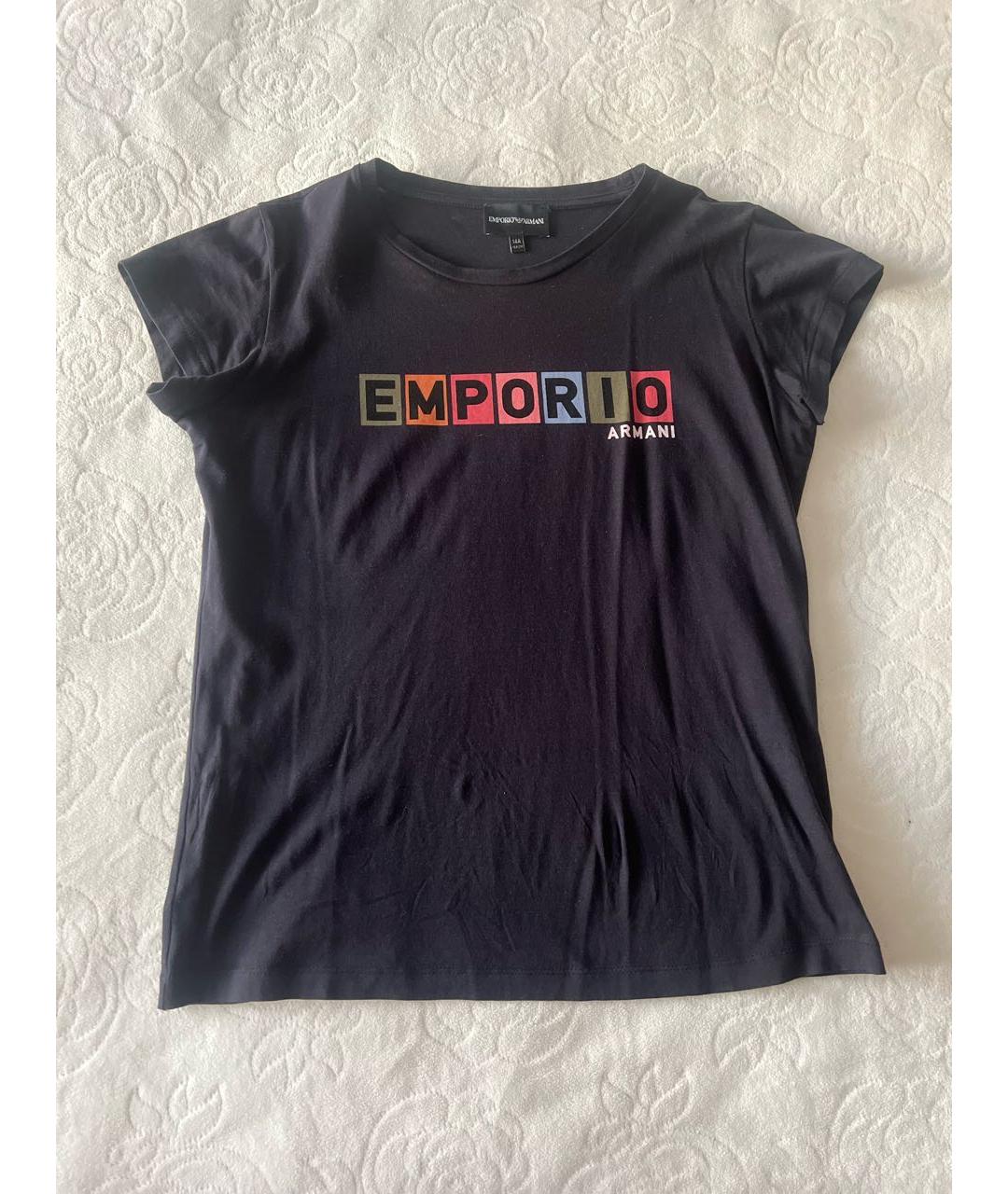 EMPORIO ARMANI KIDS Темно-синий хлопковый детская футболка / топ, фото 5