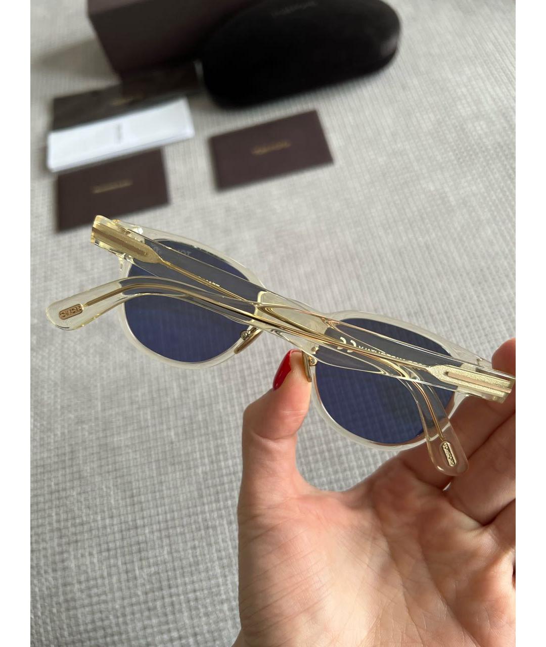 TOM FORD Желтые пластиковые солнцезащитные очки, фото 4