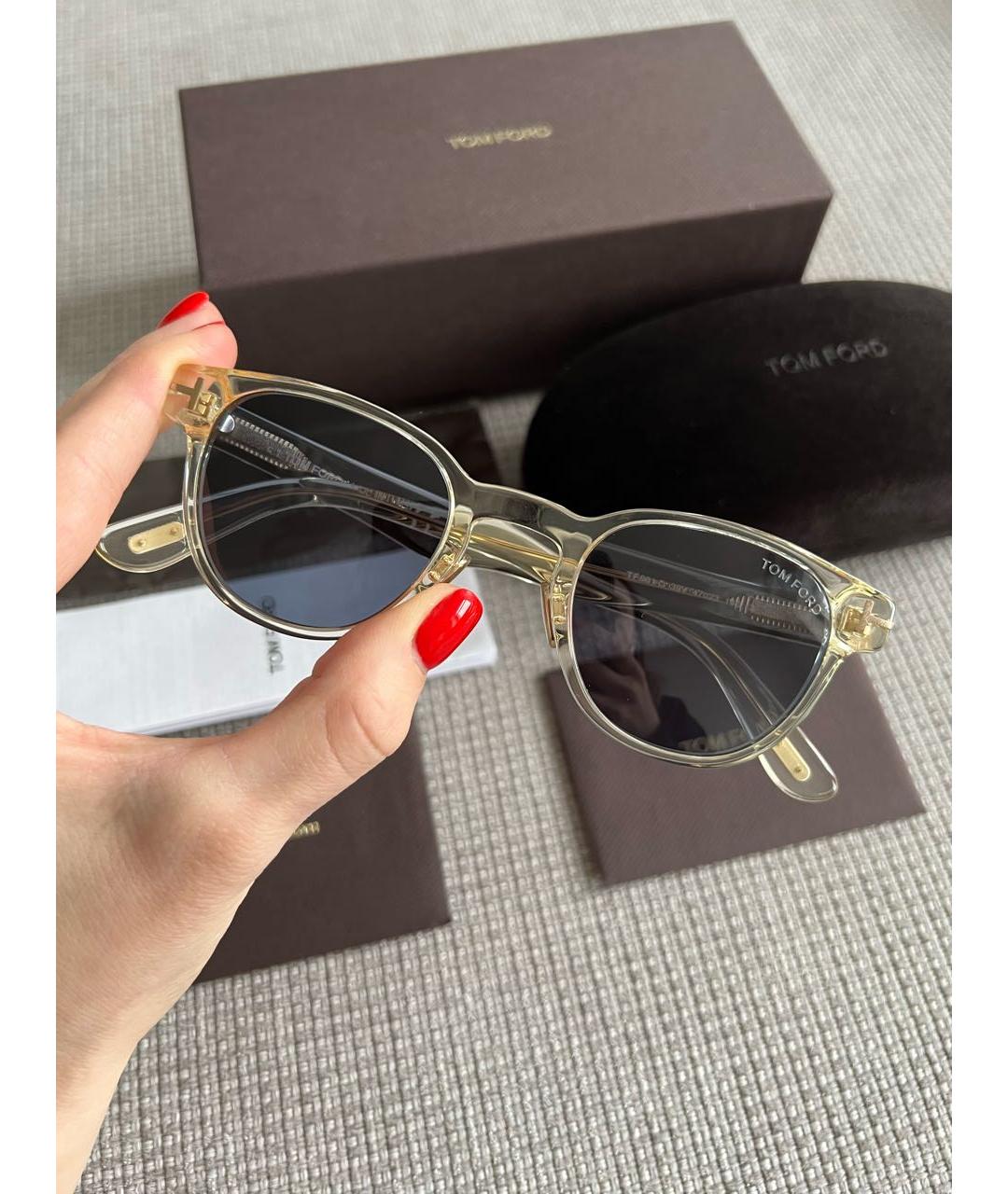 TOM FORD Желтые пластиковые солнцезащитные очки, фото 3