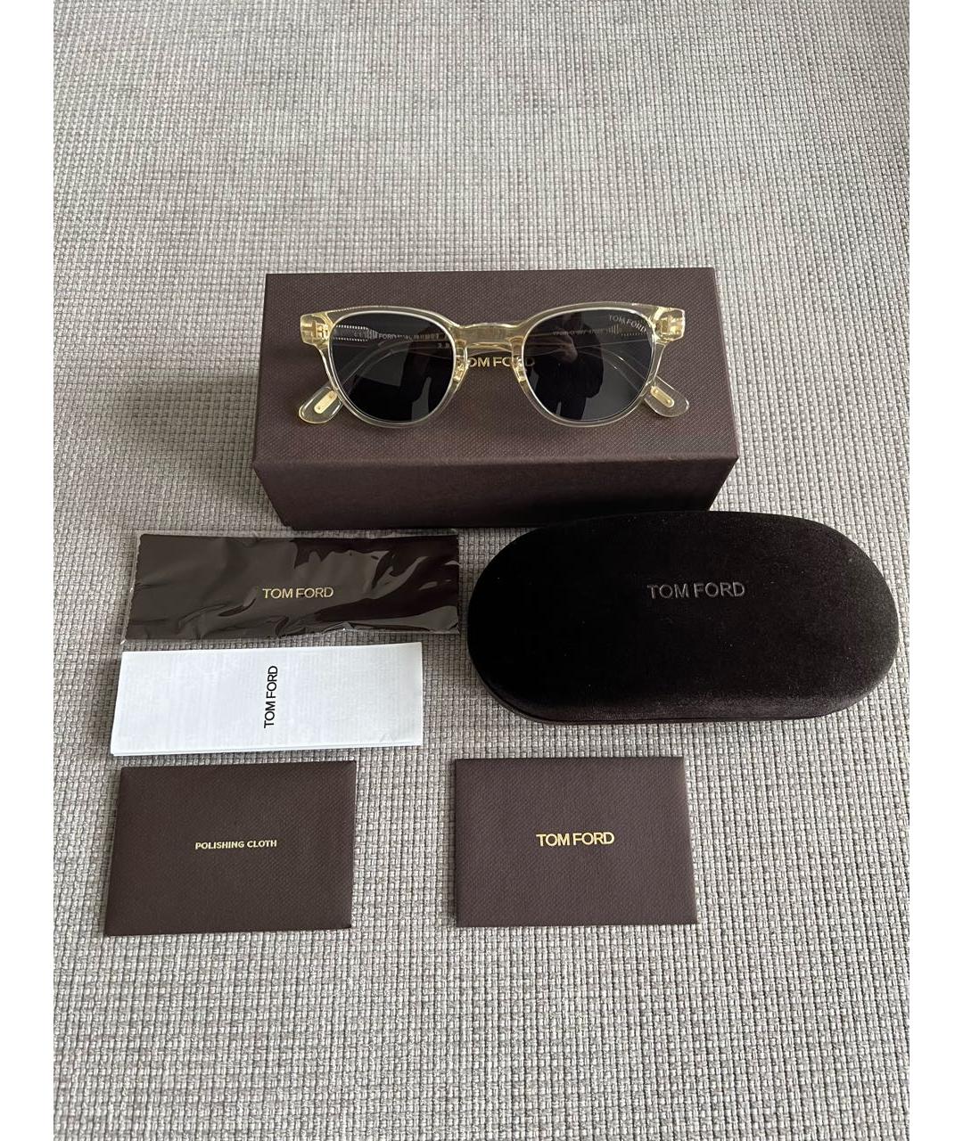 TOM FORD Желтые пластиковые солнцезащитные очки, фото 2