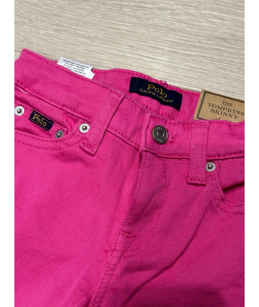 POLO RALPH LAUREN Розовые деним детские джинсы, фото 4
