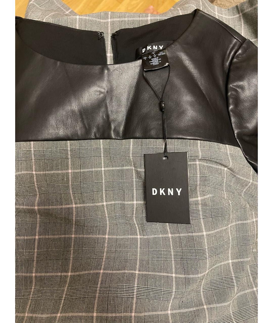 DKNY Серое полиэстеровое повседневное платье, фото 4