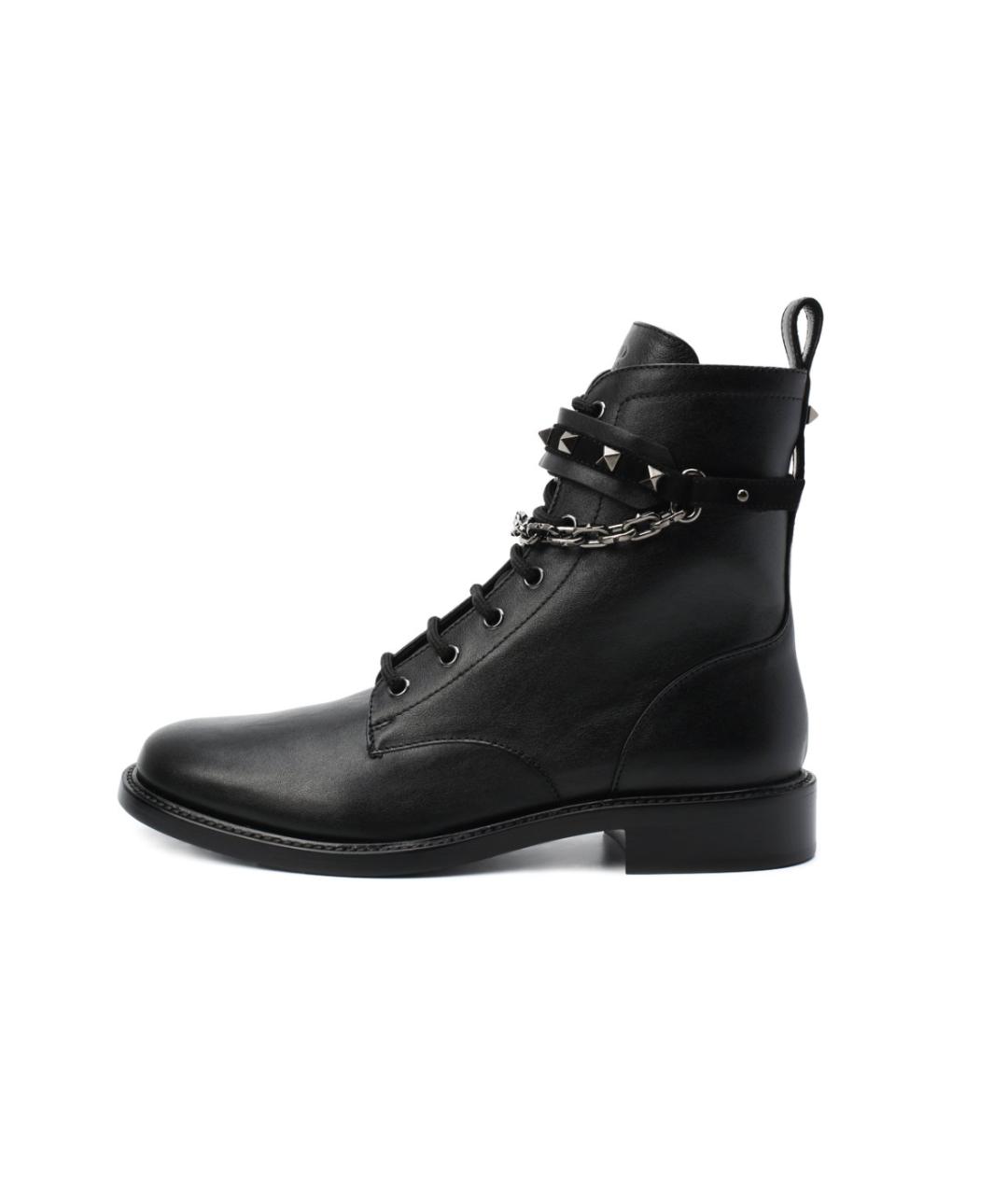 VALENTINO Черные кожаные ботинки, фото 10