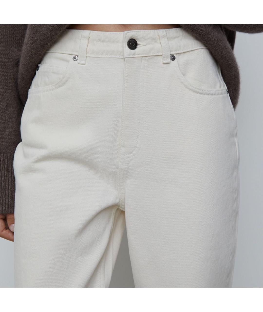 12 STOREEZ Белые хлопковые джинсы слим, фото 8
