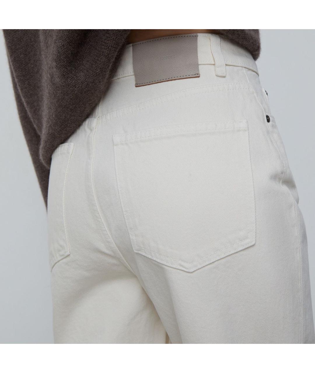 12 STOREEZ Белые хлопковые джинсы слим, фото 3
