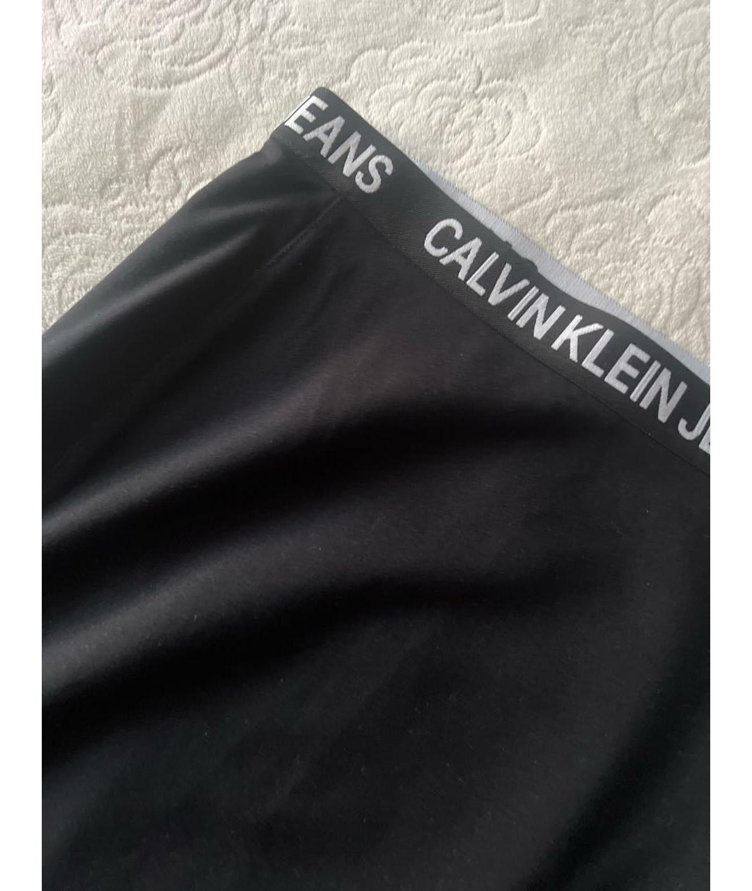 CALVIN KLEIN JEANS Черная вискозная юбка мини, фото 3