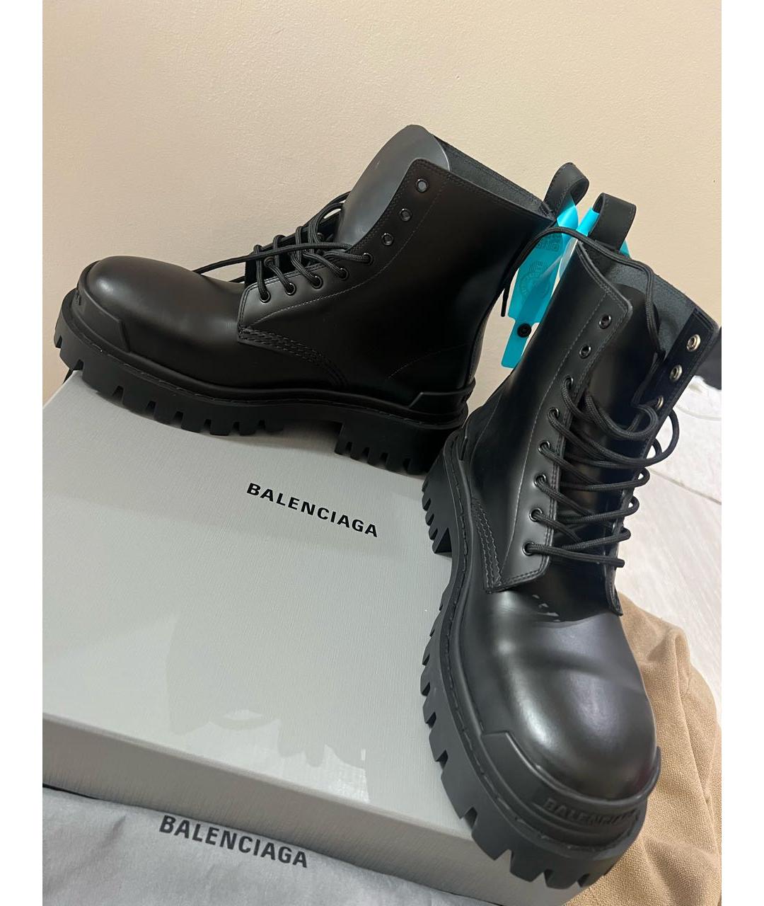 BALENCIAGA Черные кожаные ботинки, фото 5