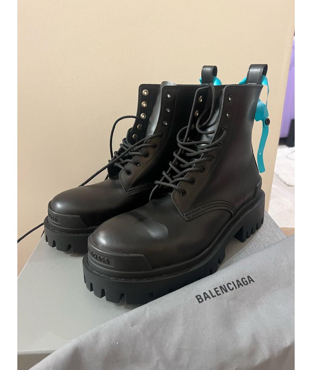 BALENCIAGA Черные кожаные ботинки, фото 2