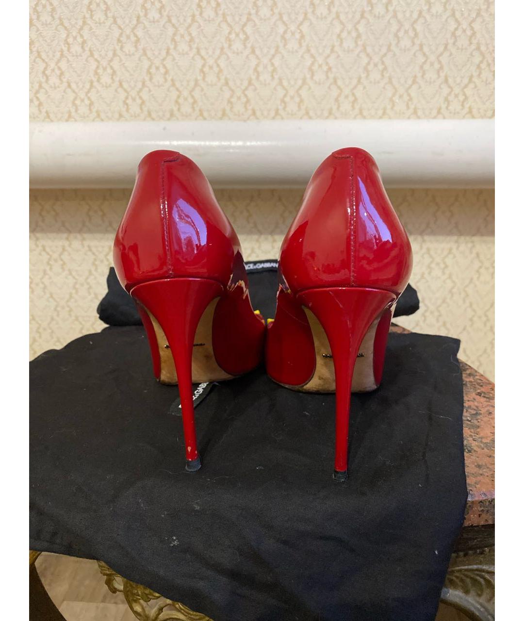DOLCE&GABBANA Красные туфли из лакированной кожи, фото 4