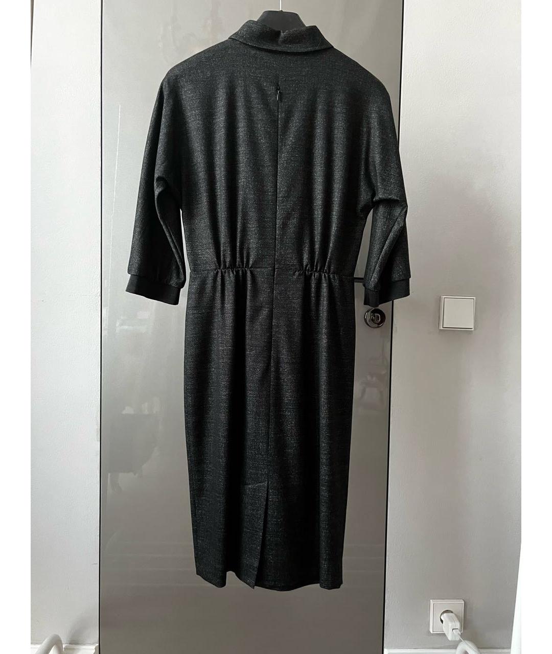 MAX MARA Черное шерстяное повседневное платье, фото 2