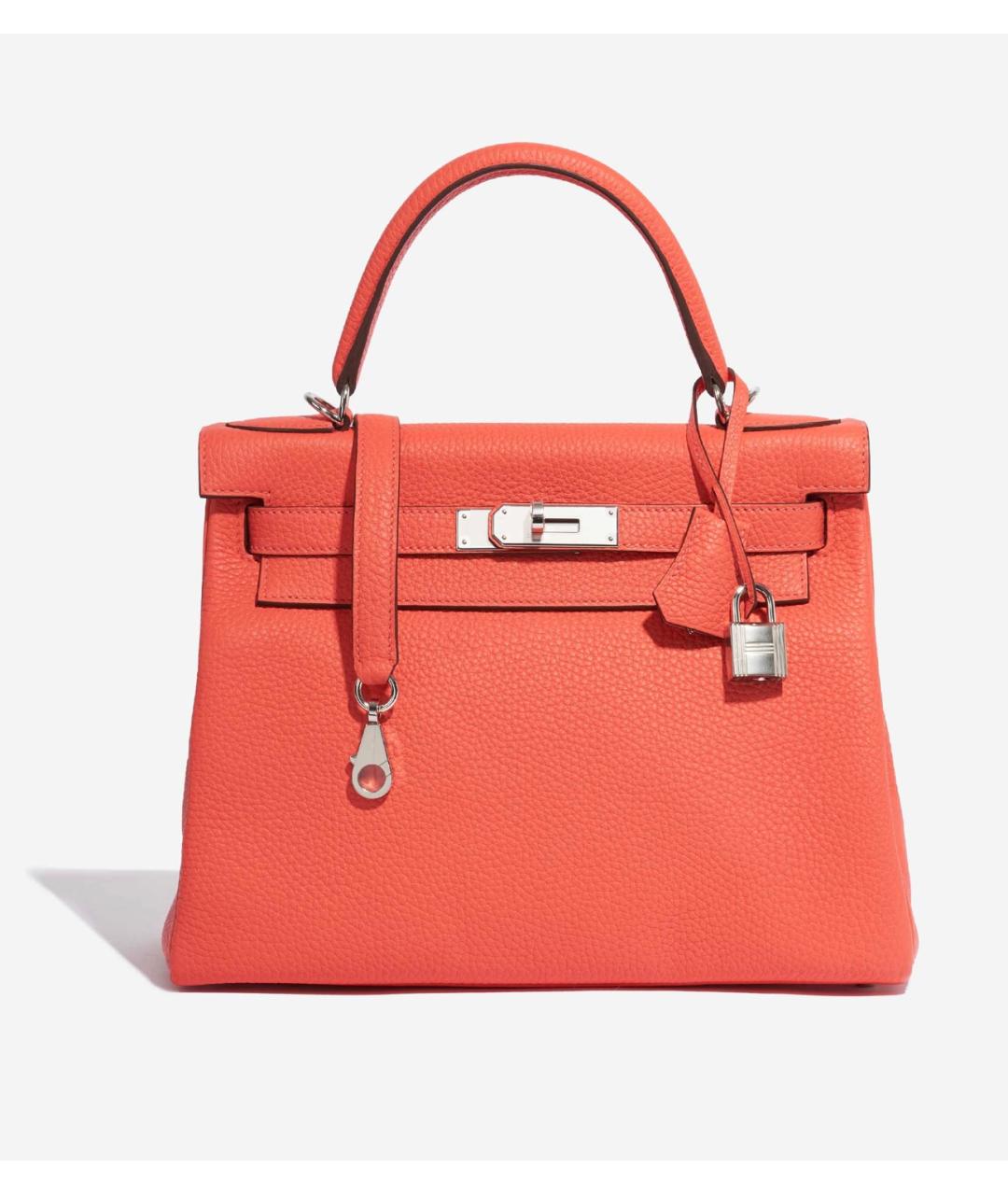 HERMES Красная кожаная сумка с короткими ручками, фото 5