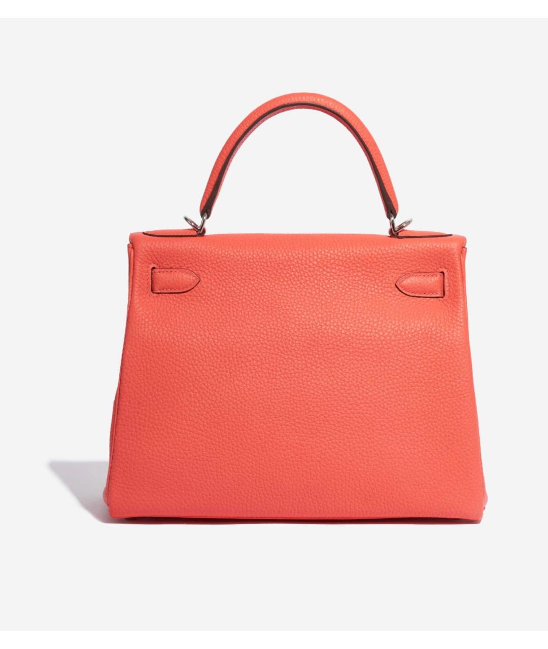 HERMES Красная кожаная сумка с короткими ручками, фото 3