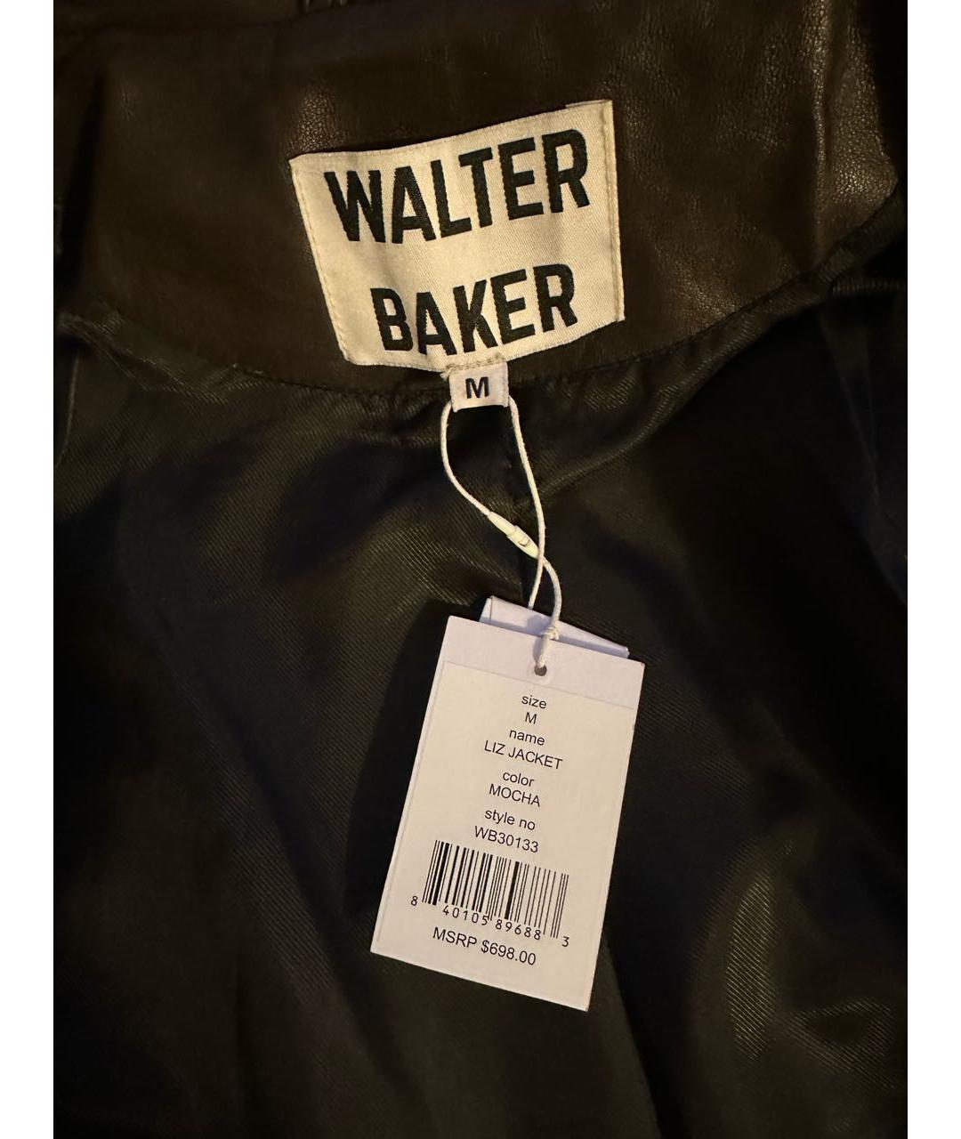 WALTER BAKER Коричневая кожаная куртка, фото 3