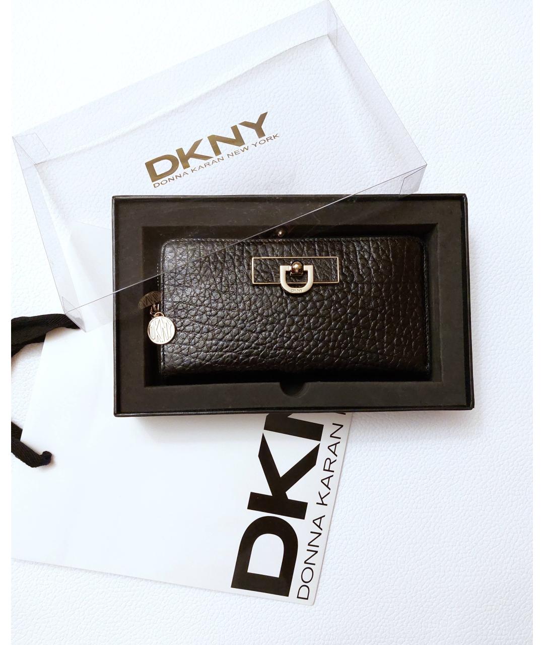 DKNY Черный кожаный кошелек, фото 3