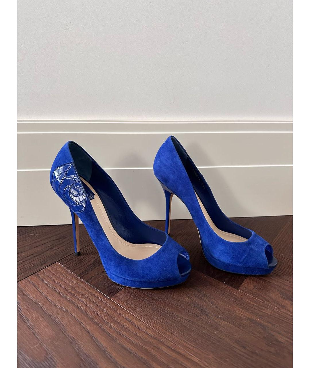 CHRISTIAN DIOR PRE-OWNED Синие кожаные туфли, фото 9