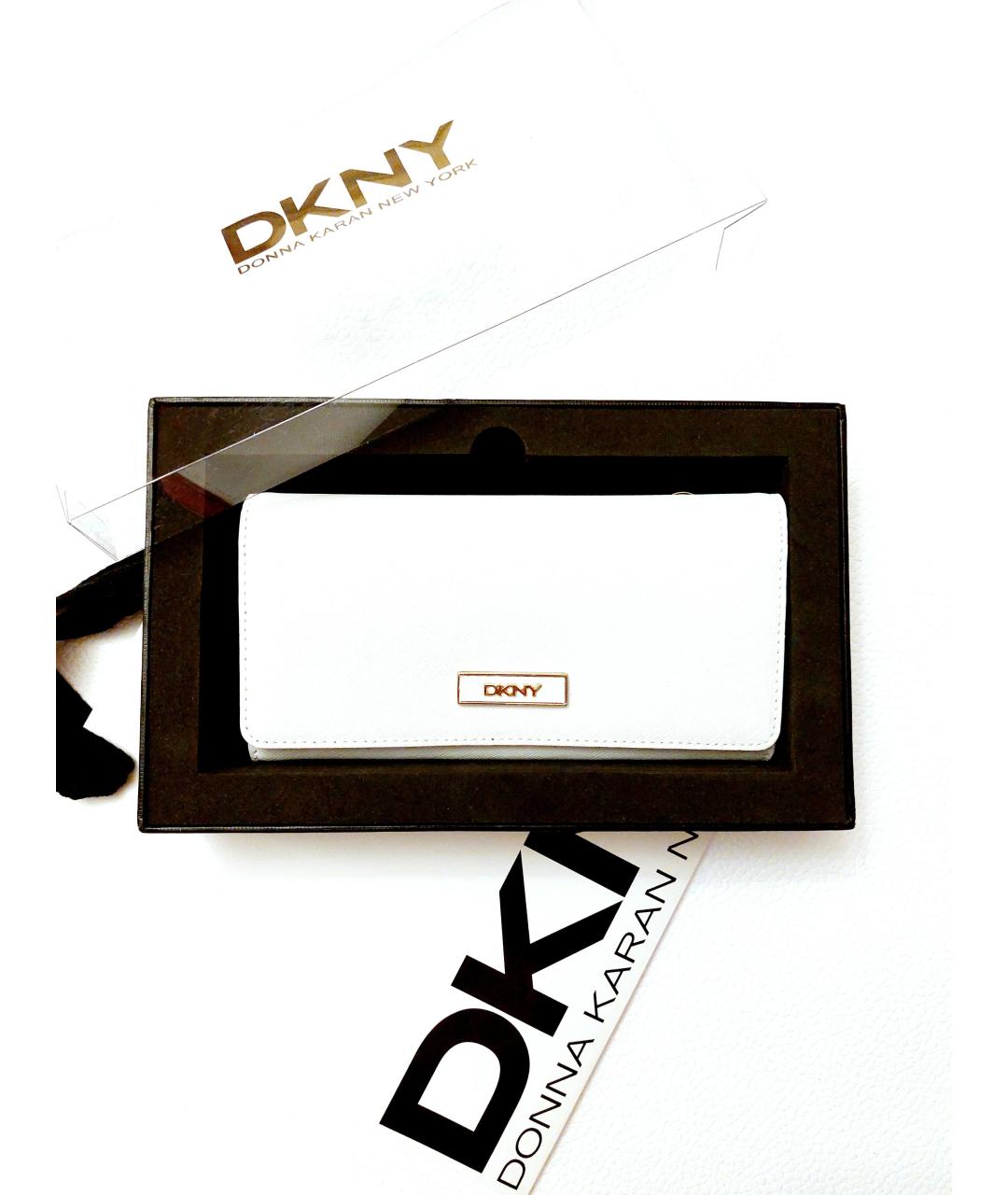 DKNY Белый кожаный кошелек, фото 6