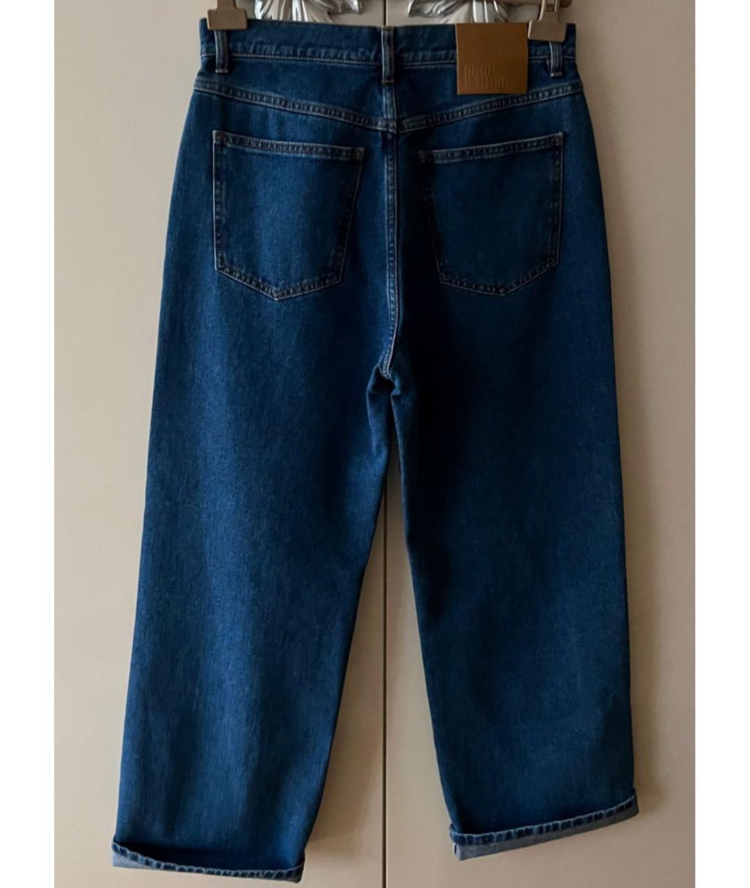 GIUSEPPE DI MORABITO Синие хлопковые прямые джинсы, фото 3